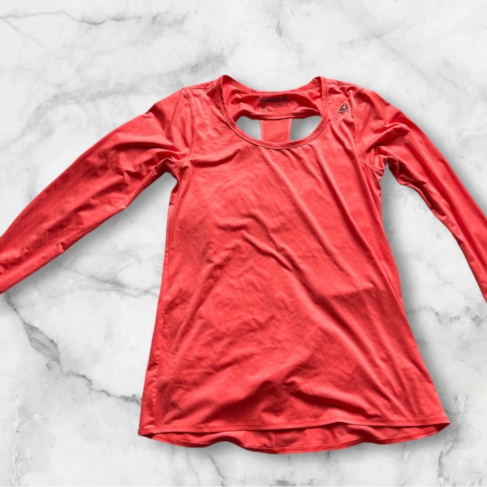 Reebok Long Sleeve Bright Coral athletic top